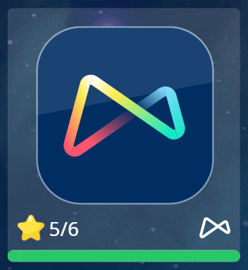 Image of a quiz tile which shows that the quiz has been completed and 5 out of 6 stars achieved.
