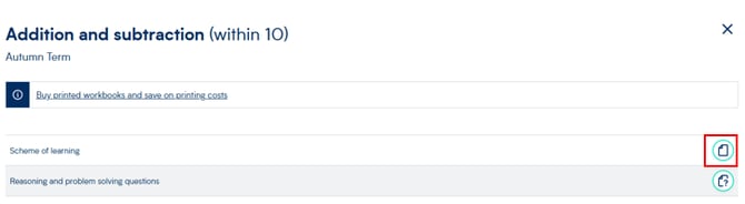 Image showing where to find the scheme of learning link within a block of learning.