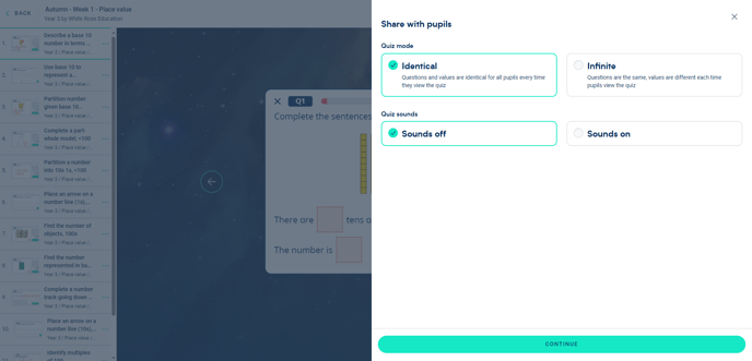 Image showing sharing with pupils options