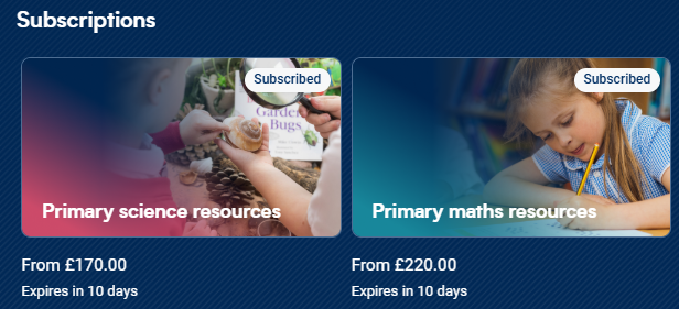 Image of some subscriptions within the package builder marked as 'Subscribed'.